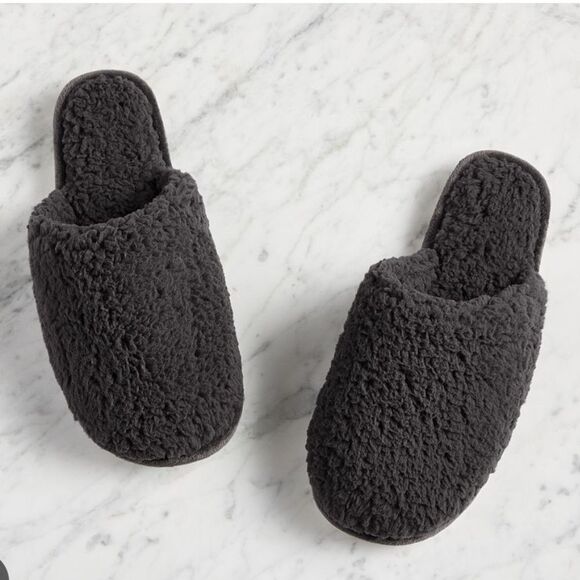Pottery Barn Shoes - Pottery Barn Black Teddy Bear slippers size SMALL 6-7 NWT